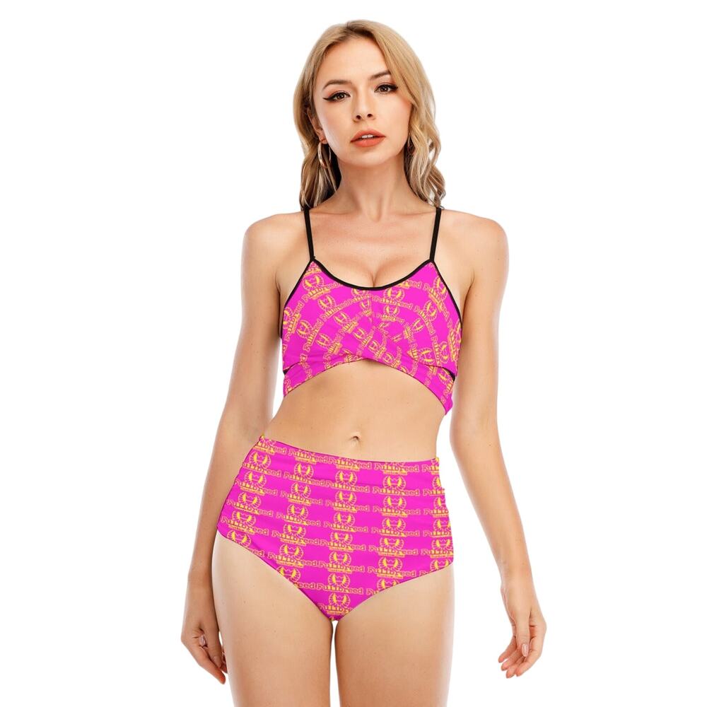 FullbreedCustomPrint Women's Bikini Swimsuit With Cross Straps